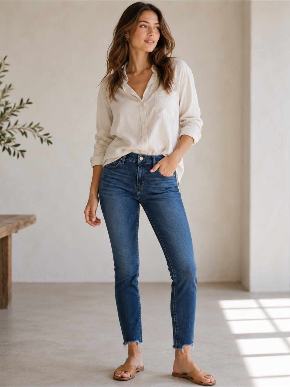 PAIGE Verdugo Ankle Jeans 29 Darton Wash Raw Hem Skinny Jeans | Premium Stretch